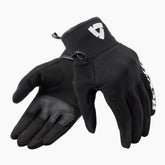 Guanti Access Ladies, un guanto moto con paranocche rigido e palmo in microfibra. Colore Nero-Bianco. Di REV'IT!.